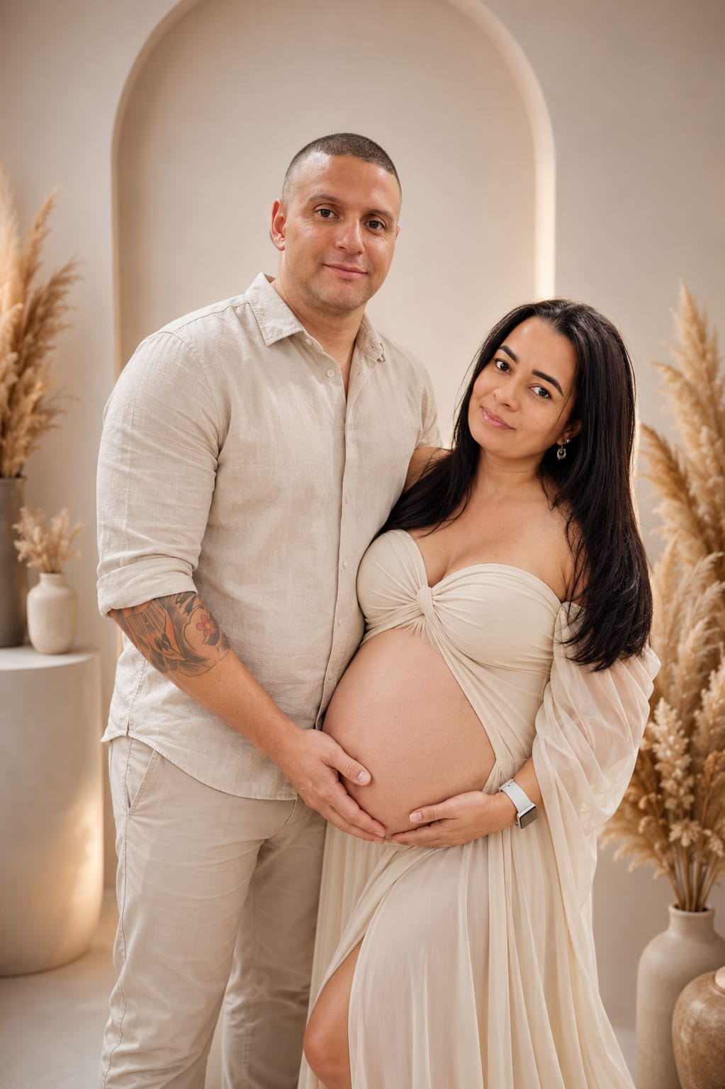 André e sua esposa na espera de Helena